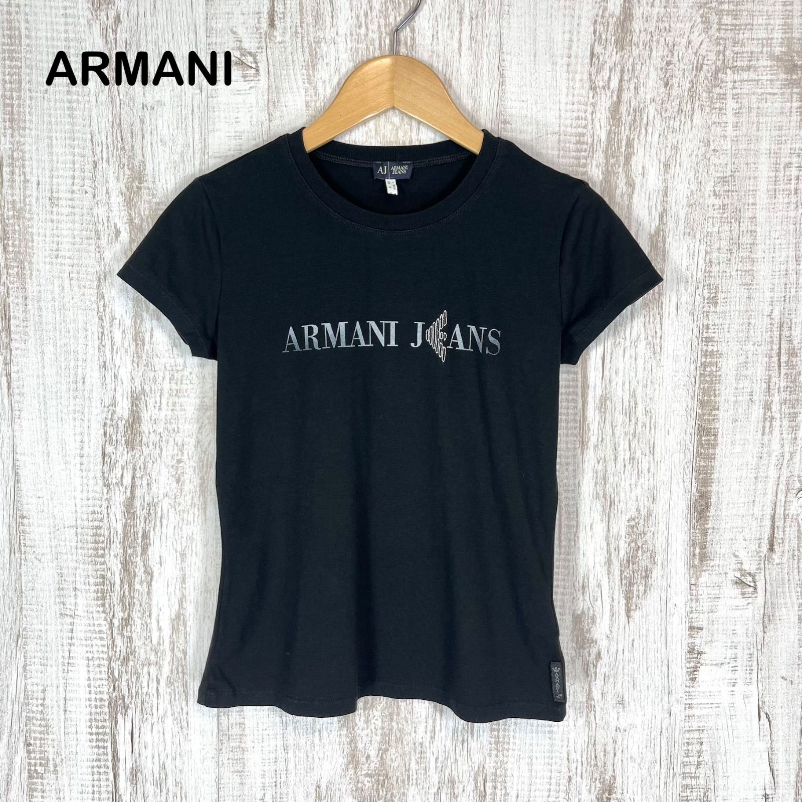 美品 ARMANI JEANS アルマーニジーンズ ロゴプリント クルーネック T 