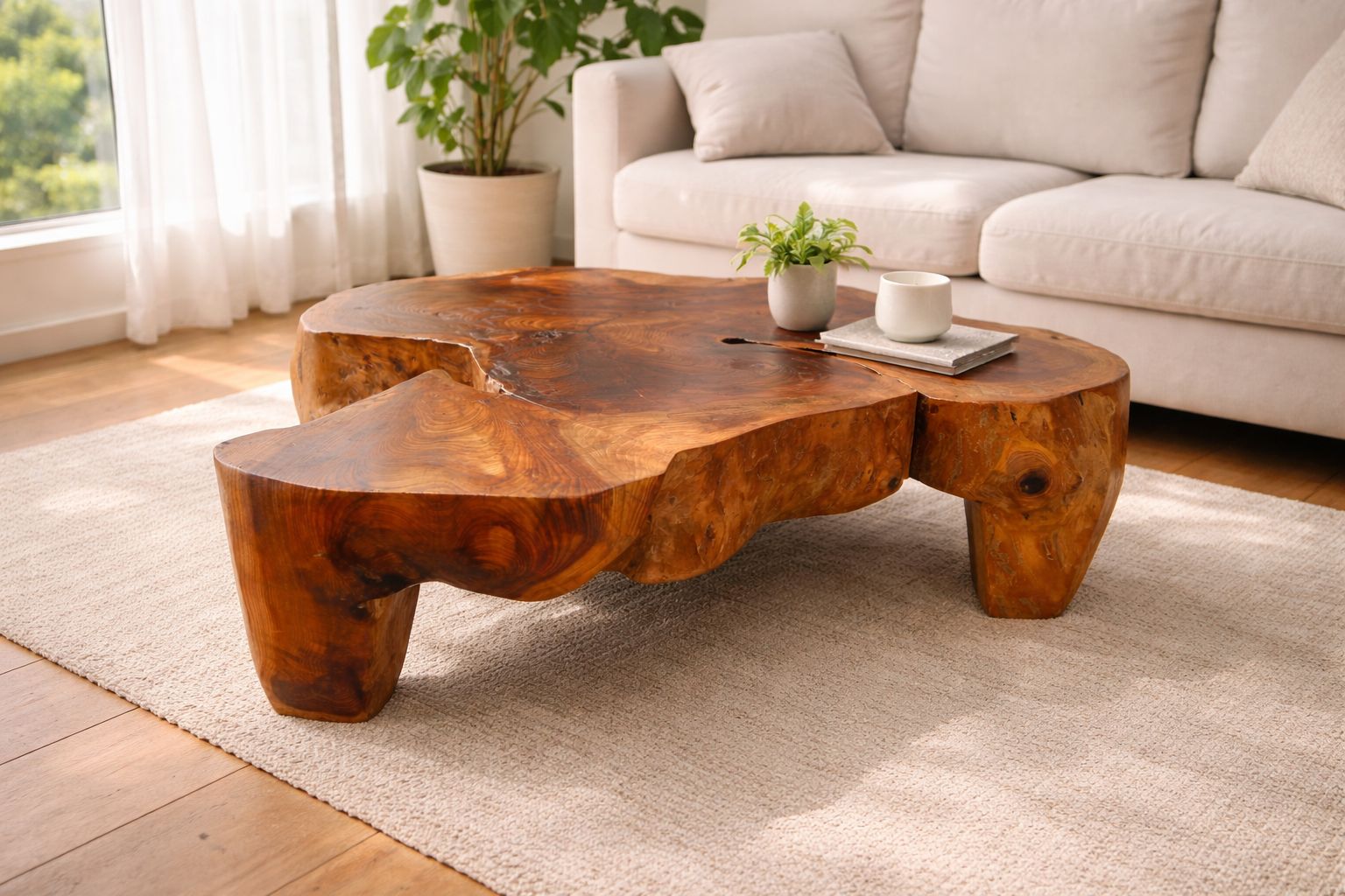 一点モノ】無垢一枚板ローテーブル｜天然木｜ビンテージ - メルカリ