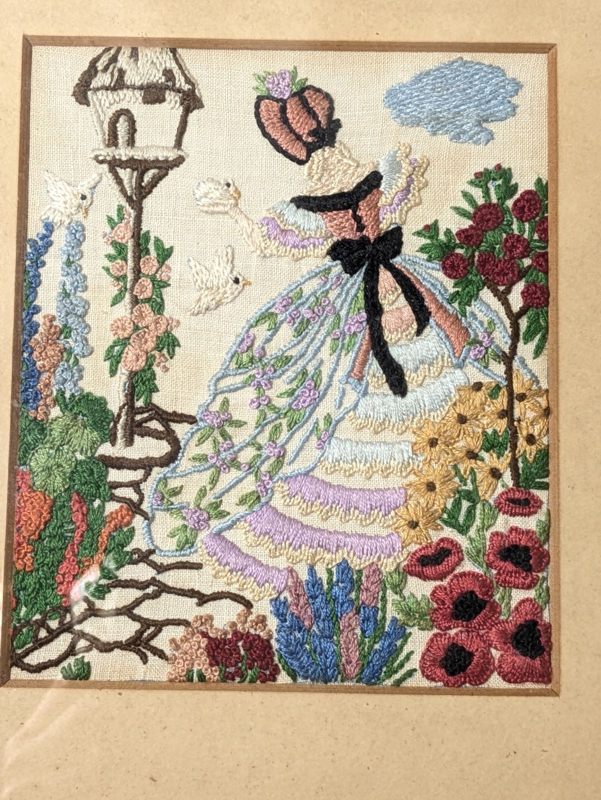 イギリス アンティーク イングリッシュガーデン 刺繍額 - メルカリ