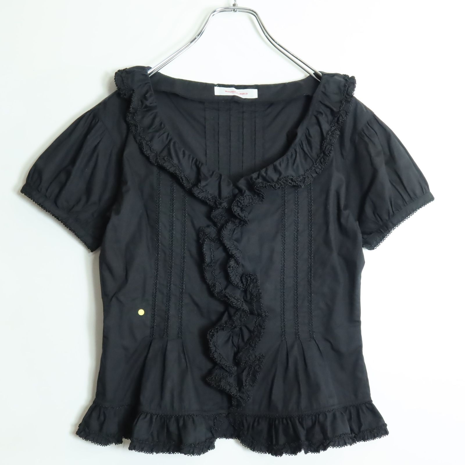 ワンダフルワールド カネコイサオ☆半袖ブラウス フリル＆ピコレース