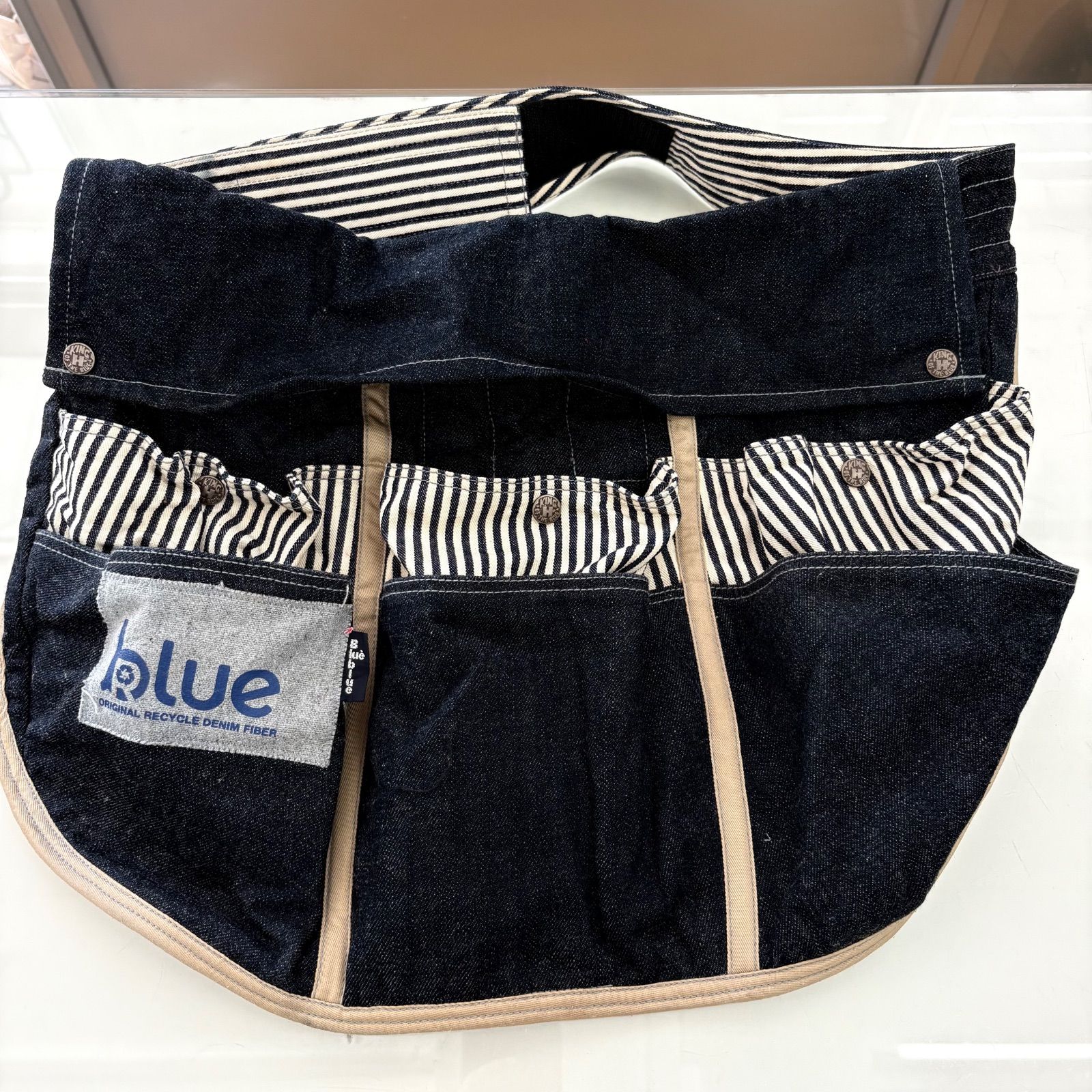 BLUE BLUE ハリウッドランチマーケット ウエスト ショルダーバッグ　DIYエプロン　デニムエプロン