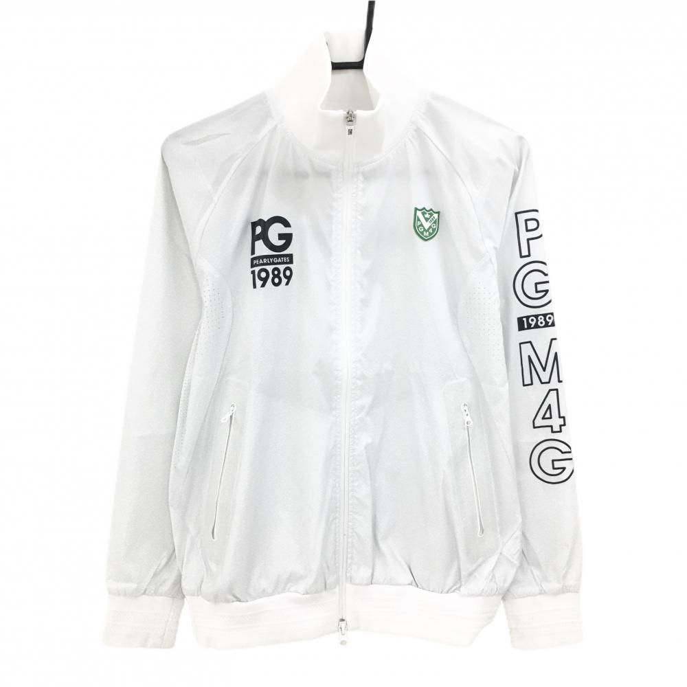 美品】パーリーゲイツ ジャケット 白×ライトグレー ニコちゃん総柄 一