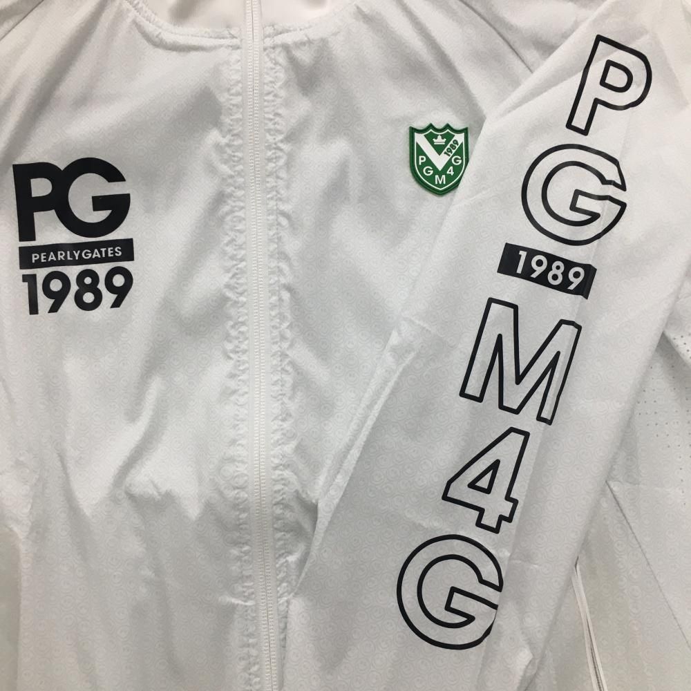 美品】パーリーゲイツ ジャケット 白×ライトグレー ニコちゃん総柄 一