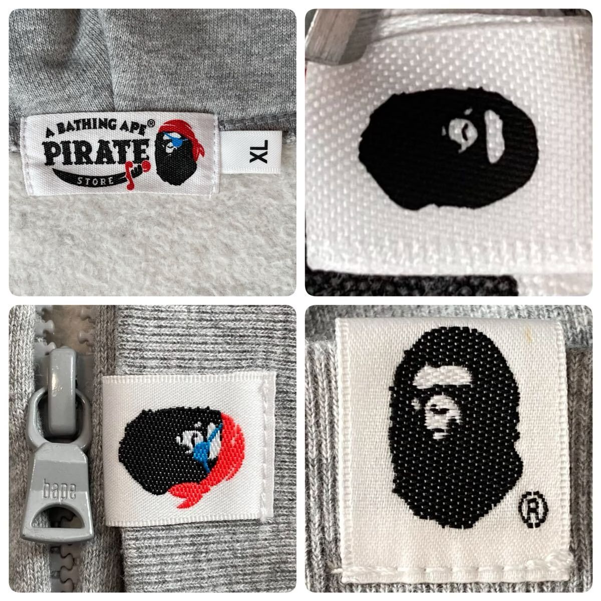 BAPE SKULL BONE カレッジロゴ ジップ パーカー A BATHING APE