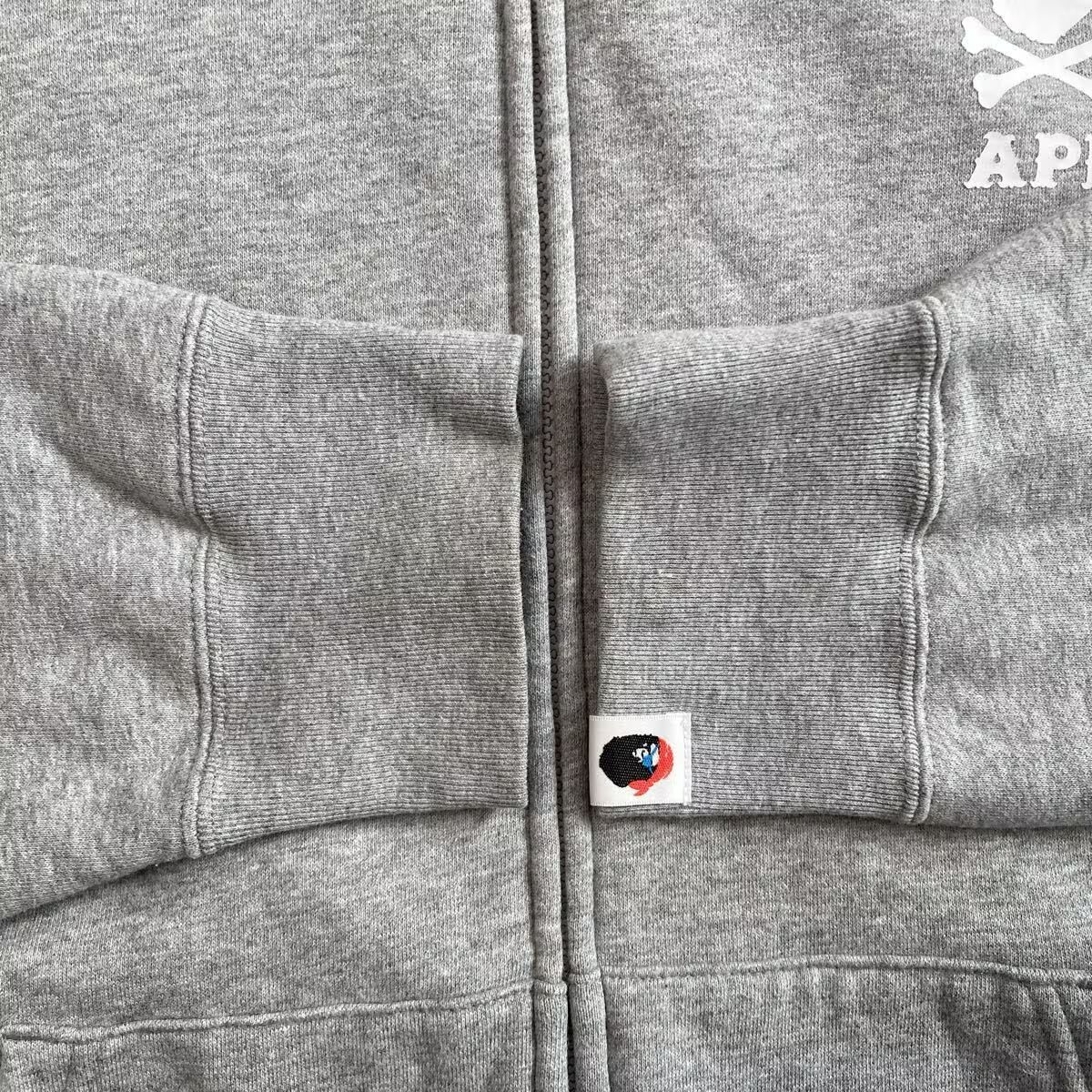 BAPE SKULL BONE カレッジロゴ ジップ パーカー A BATHING APE