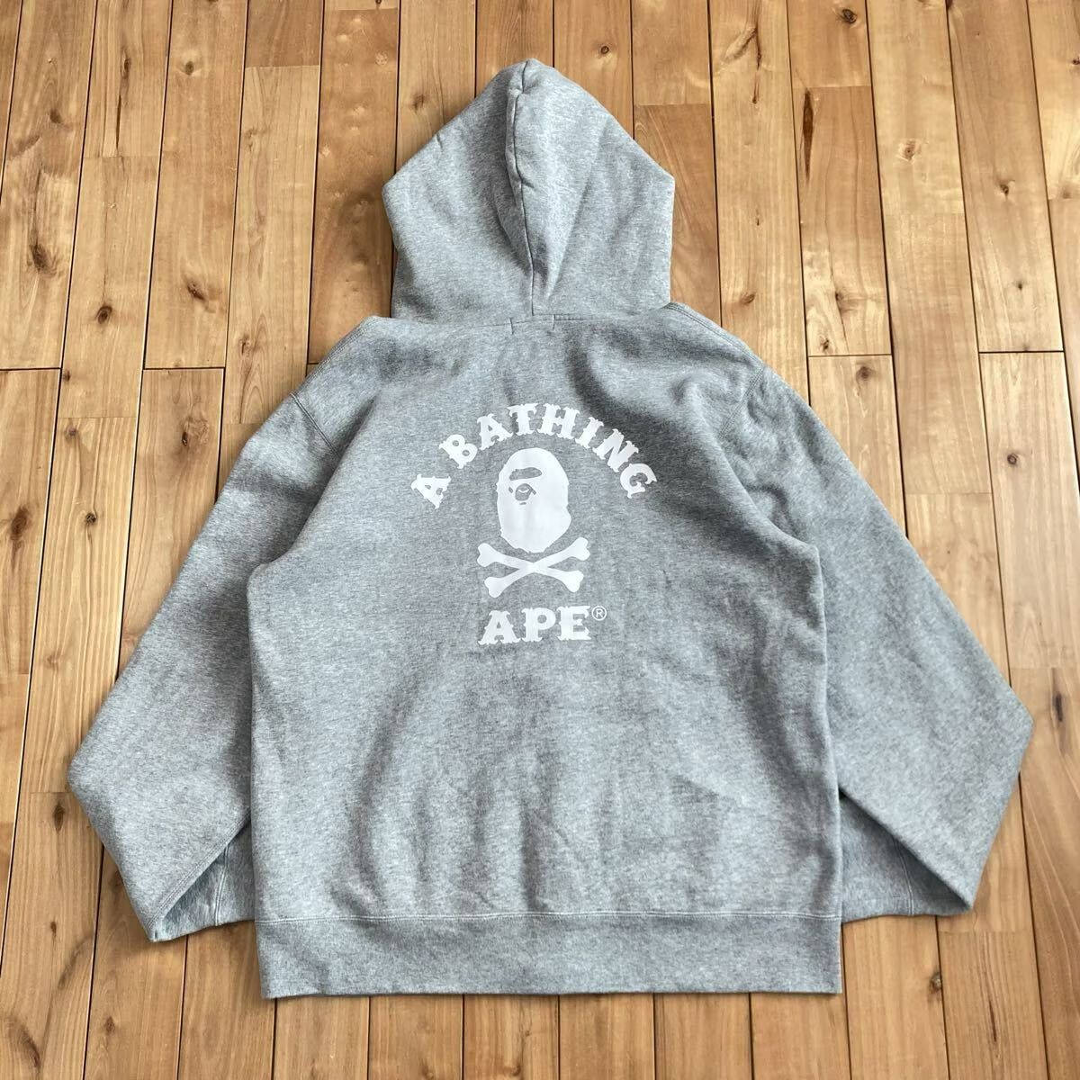 BAPE SKULL BONE カレッジロゴ ジップ パーカー A BATHING APE