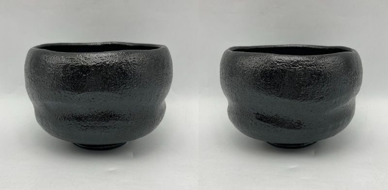 林陶造 一双茶碗 黒楽 銘「洗心」 赤楽 銘 「知足」 前大徳寺柳生紹
