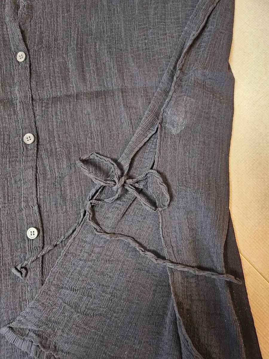 ISSEY MIYAKE イッセイミヤケ シースルークレープ トップス ブラック