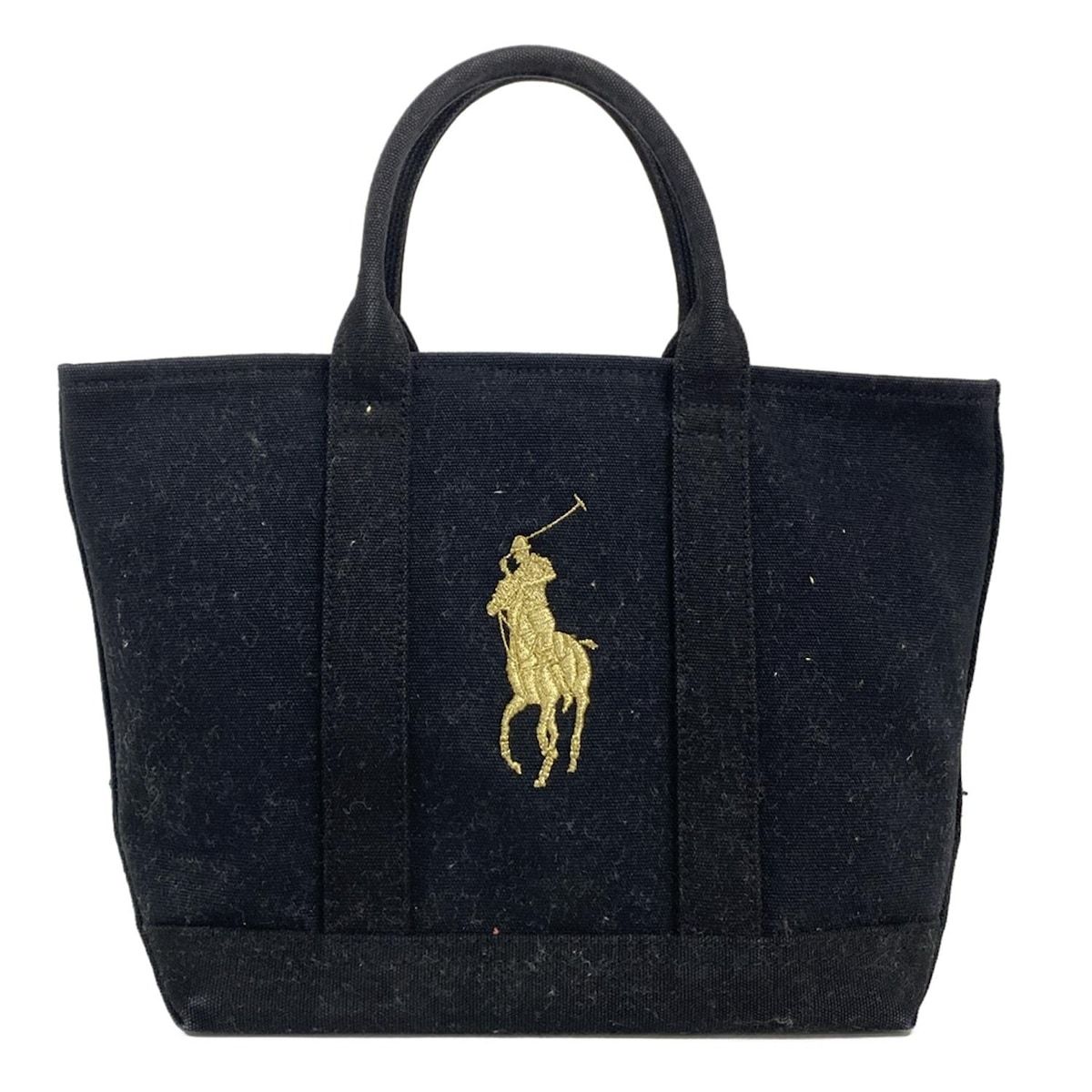 RalphLauren(ラルフローレン) トートバッグ ビッグポニー 黒×ゴールド
