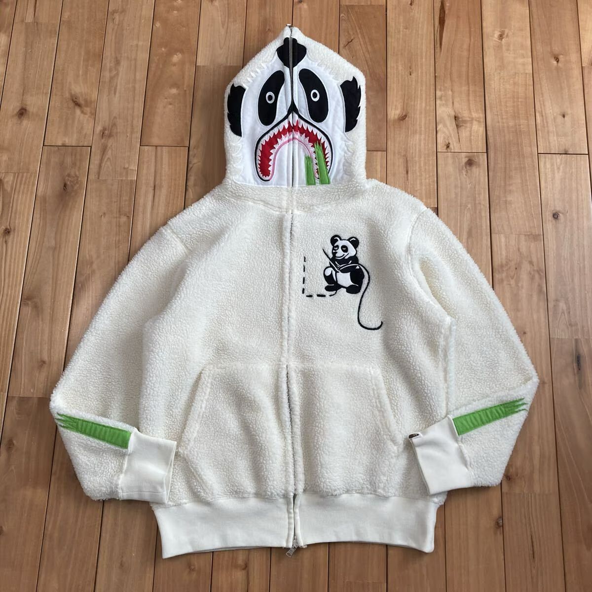 ボア パンダ パーカー Mサイズ ホワイト Boa panda full zip hoodie a