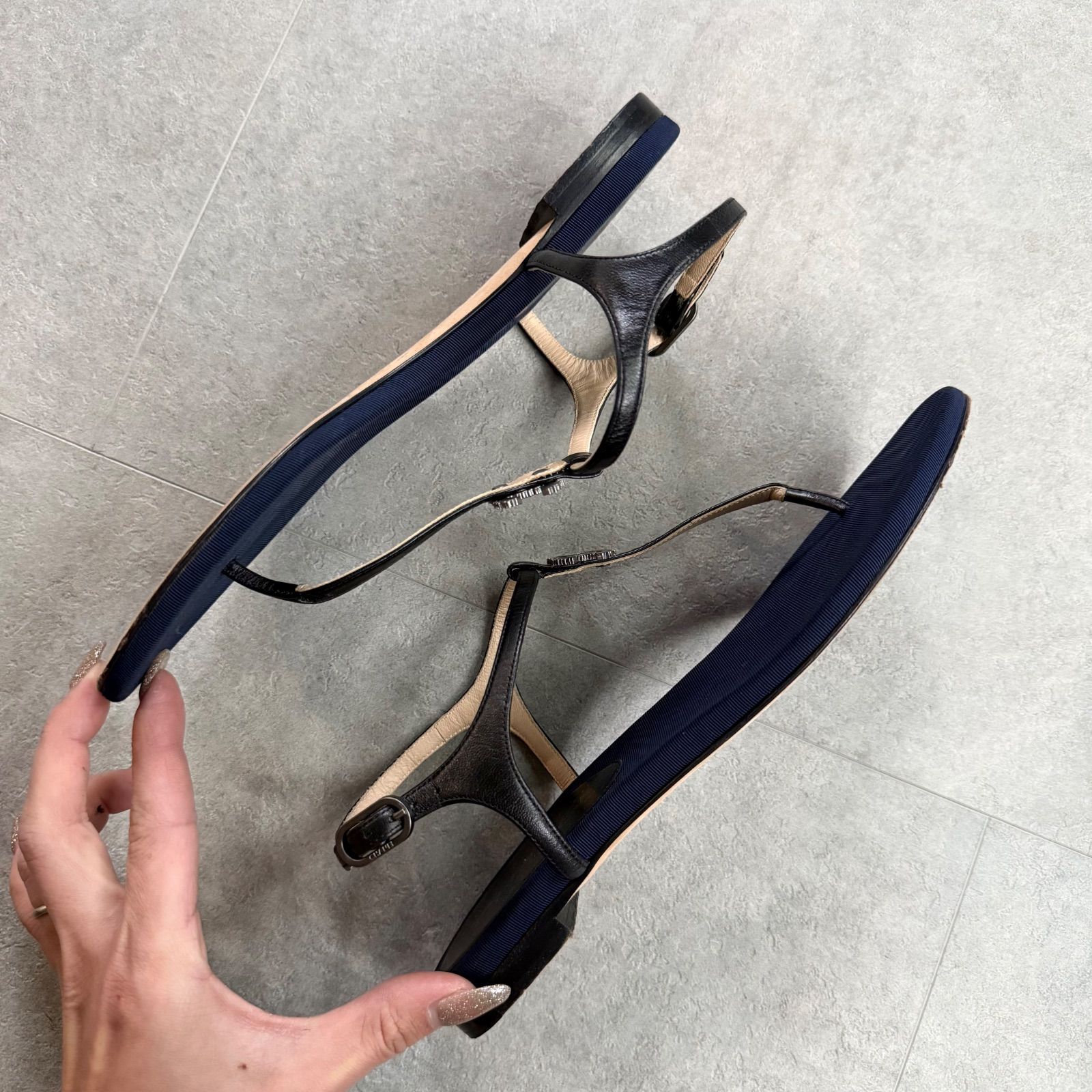 美品 CHANEL シャネル ココマーク トングサンダル フラットシューズ