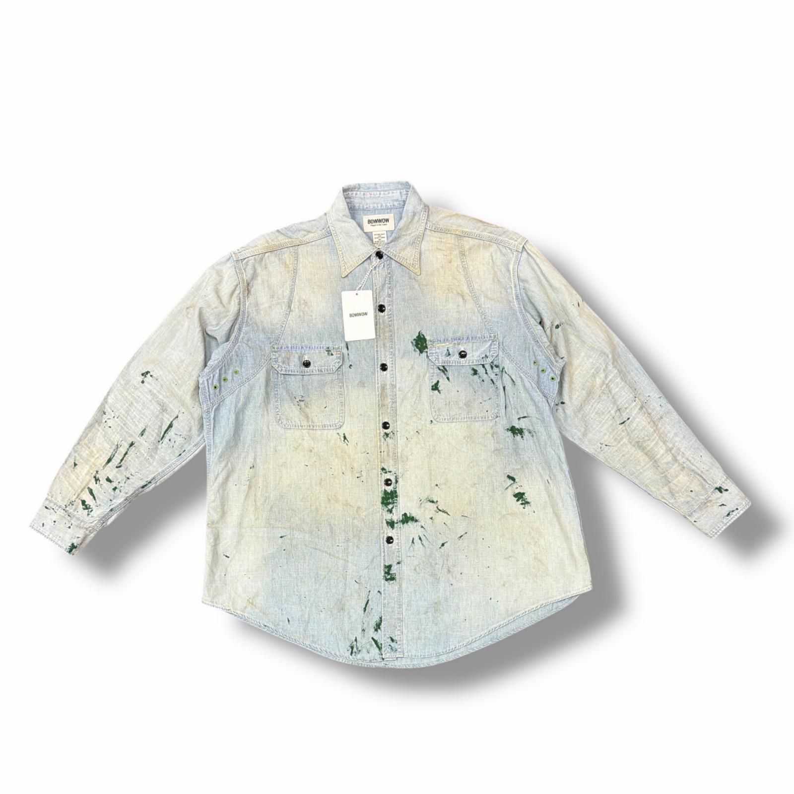 参考上代38500円 未使用 BOWWOW 25AW PAINT STAINED CHAMBRAY SHIRT