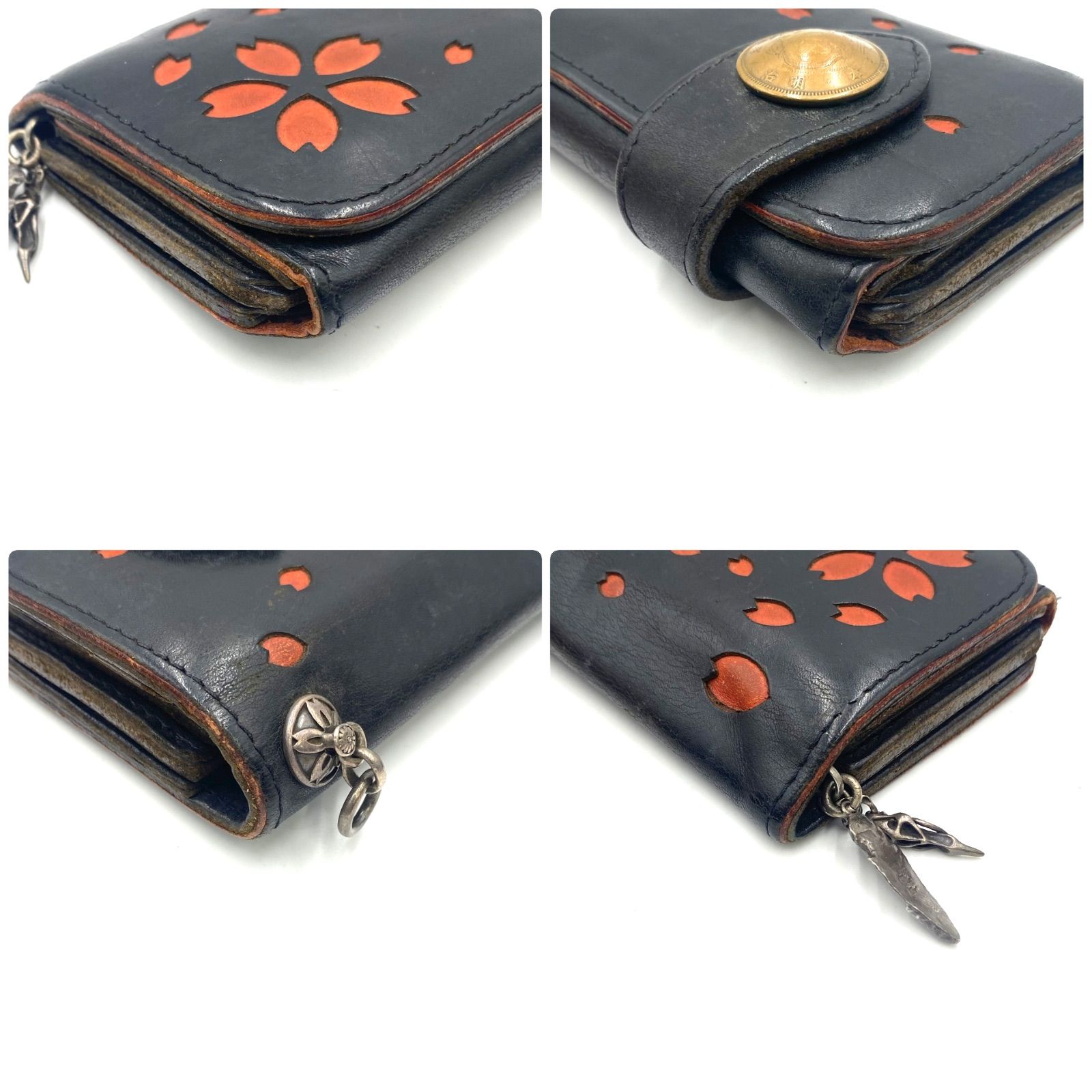 ALZUNI アルズニ 長財布 ウォレット レザー ブラック バイカー ヌメ革