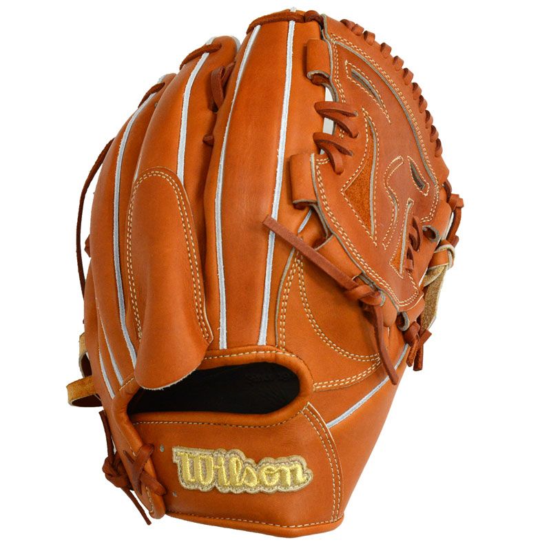 ウィルソン WILSON  硬式用 Wilson staff DUAL DB型  投手用  HWKBEADBM グラブ袋付 グローブ ピッチャー(WBW104676/77)、Tオレンジ