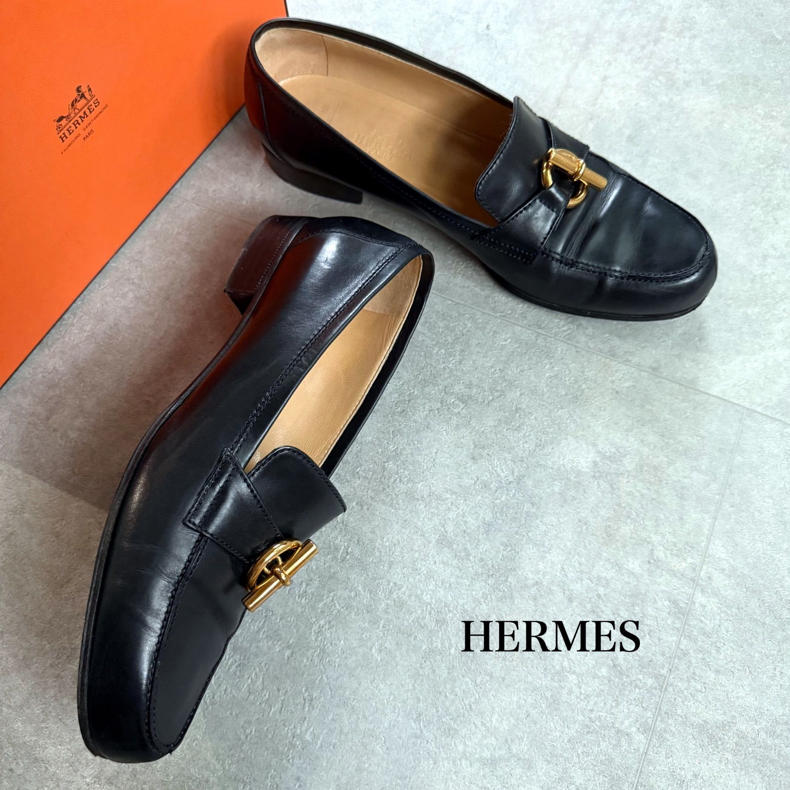 エルメス 24.5cm (37 1/2) ローファー バックル ベルト HERMES エルメス 24.5cm (37 1/2) ローファー バックル ベルト HERMES