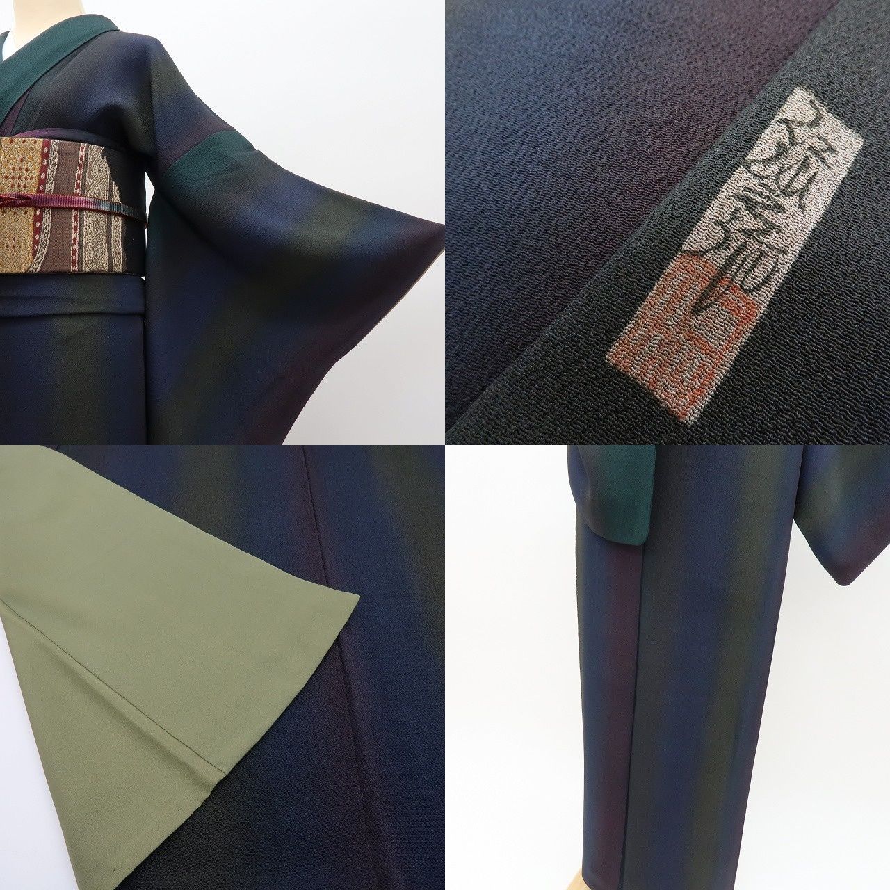 百華❀Y4630◇美品 前田仁仙落款 手縫い仕立て 正絹 小紋 着物 単品