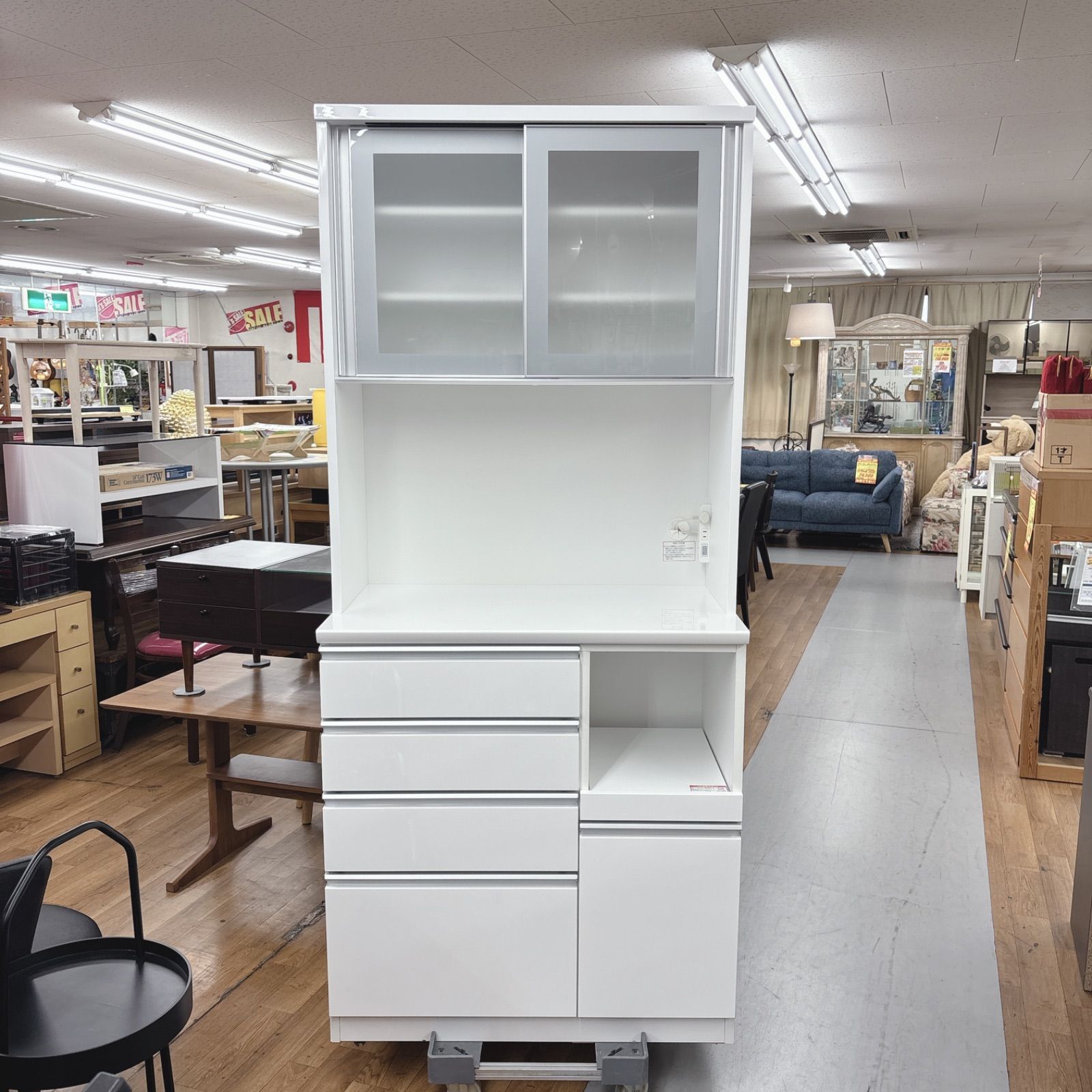 I756 🌈 名古屋市近郊配送設置無料！ NITORI キッチンボード 食器棚