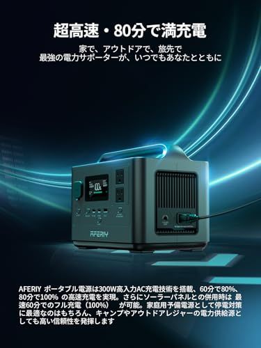 AFERIY P040 256Wh ポータブル電源 ぽーたぶる電源 リン酸鉄 大容量 70