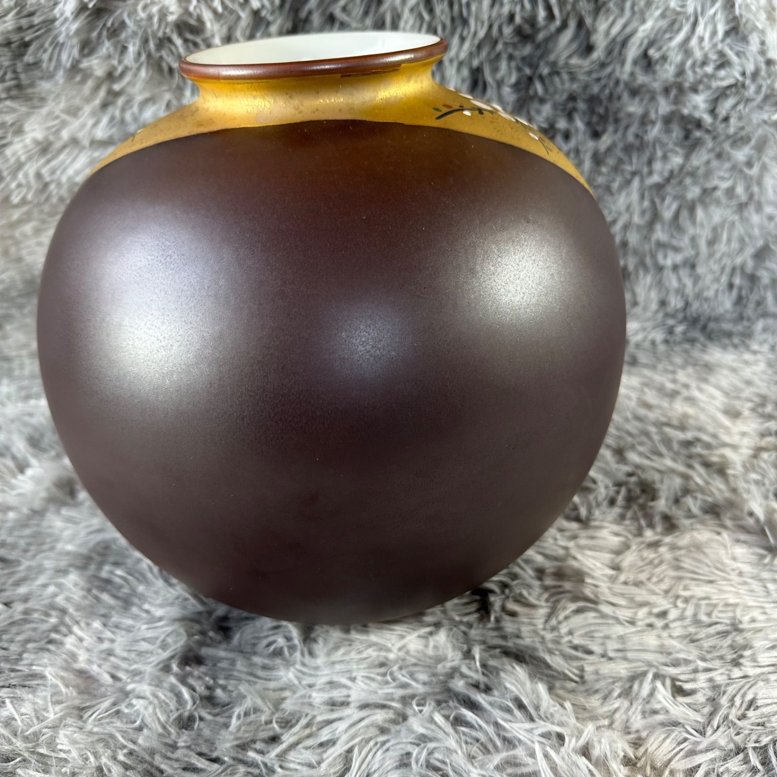九谷焼 花瓶 金彩 花柄 花器 花入 華道具 壺 置物 YS26B-165