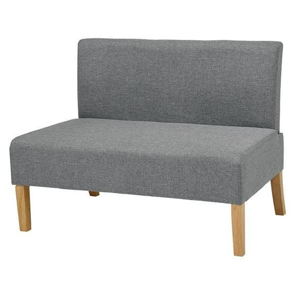  ダイニング ソファー 2P 約幅105cm 2人掛け ライトグレー 木製 脚付き 組立品 リビング 在宅ワーク ファブリックチェック 2人掛け 3人掛けソファ ソファ ソファベッド