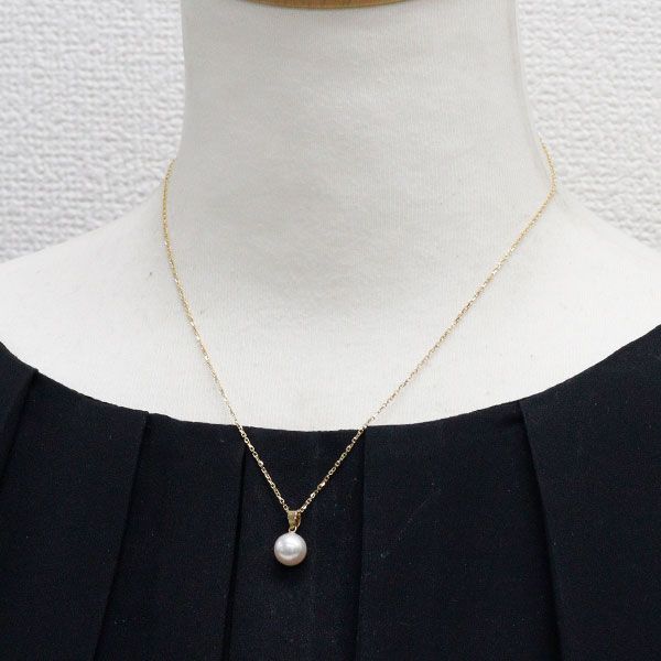 ミキモト K18YG アコヤ真珠 ペンダントネックレス 径約8.1mm - メルカリ
