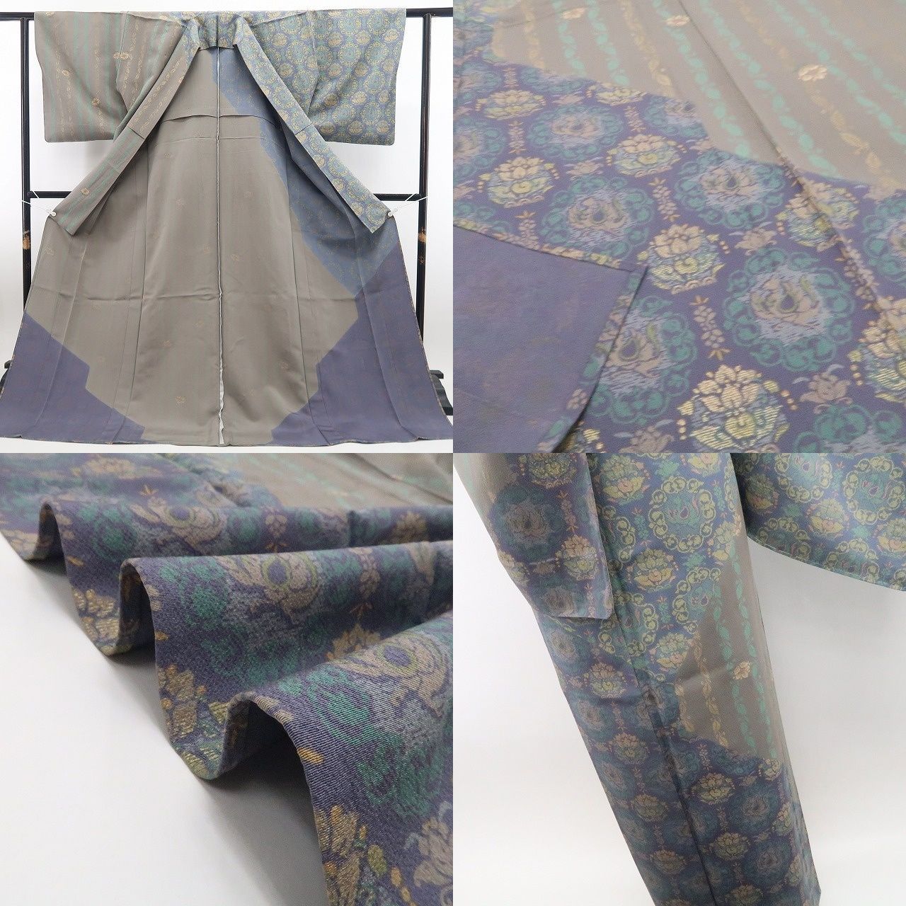 ❁tomihisa❁新品 単衣 着物 正絹\u201c華文を湛えて我が身を照らし心映して
