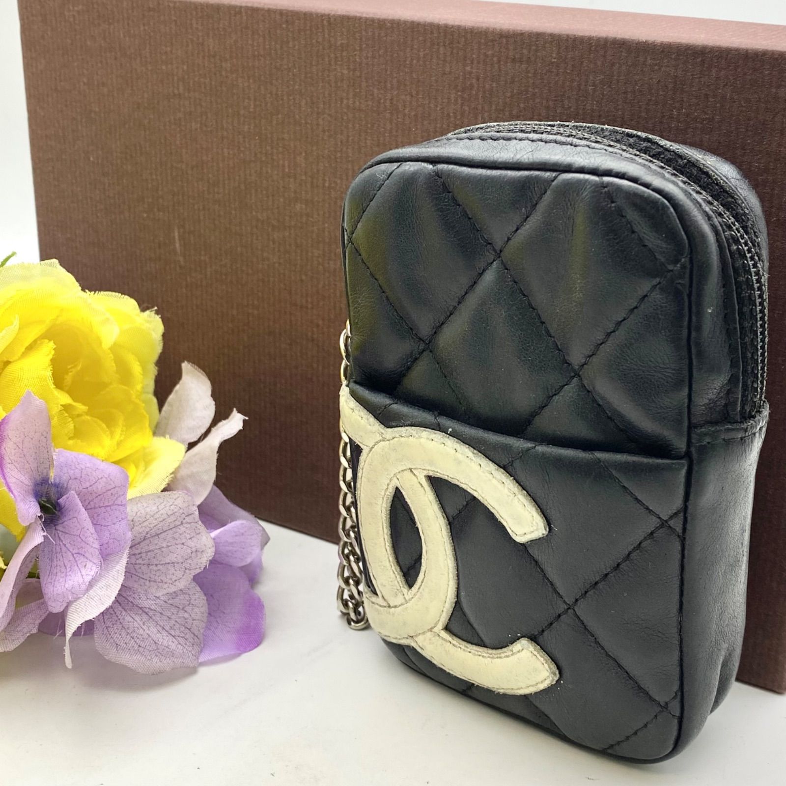 シャネル シガレットケース ポーチ カンボンライン ココマーク 黒