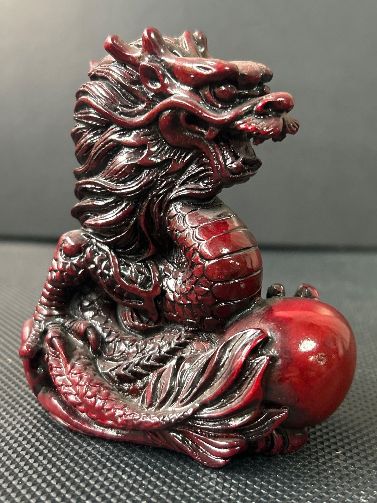 期間限定お値引￥3.000→￥2.500 中国 工芸品 紅木色 龍 ドラゴン 置物