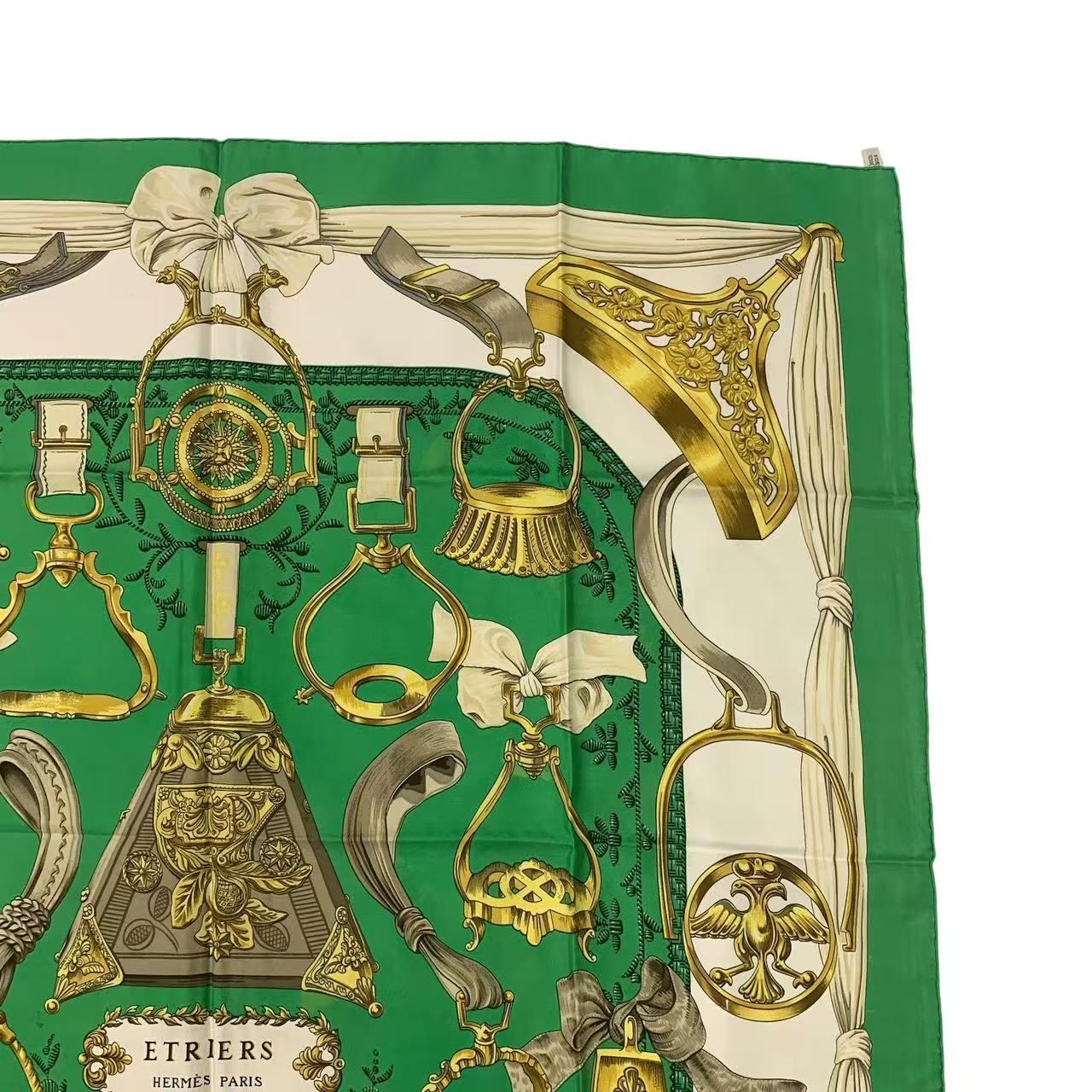 HERMES エルメス カレ90 ETRIERS 鐙柄・馬具柄 スカーフ シルク