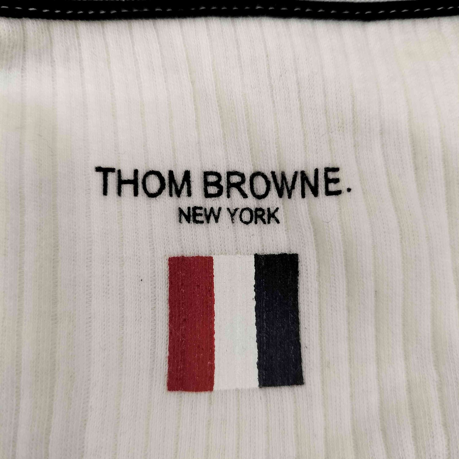 トムブラウン THOM BROWNE ヘンリーネック リブ 半袖カットソー メンズ 