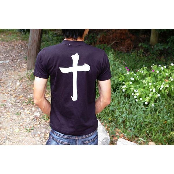 戦国武将Tシャツ 〔島津義弘 十文字〕 XSサイズ 半袖 綿100% ブラック(黒) 〔Uネック おもしろ〕
