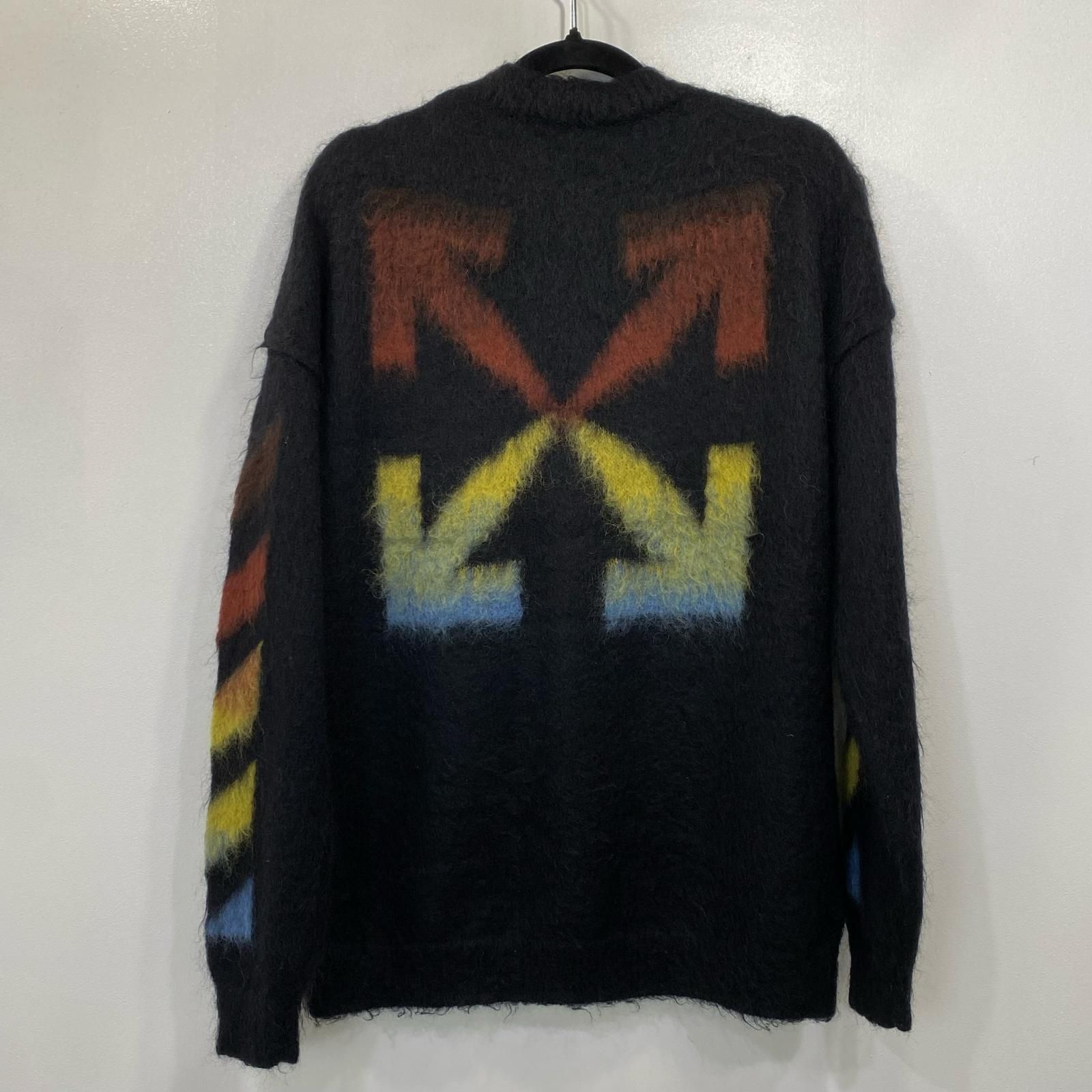 【姫路東店】 中古 OFF-WHITE | オフホワイト セーター Diag Brushed Mohair Crewenck Sweater OMHA036F20KNI001 ブラック サイズ：S 【108】 姫路東店】 中古 OFF-WHITE | オフホワイト セーター Diag Brushed