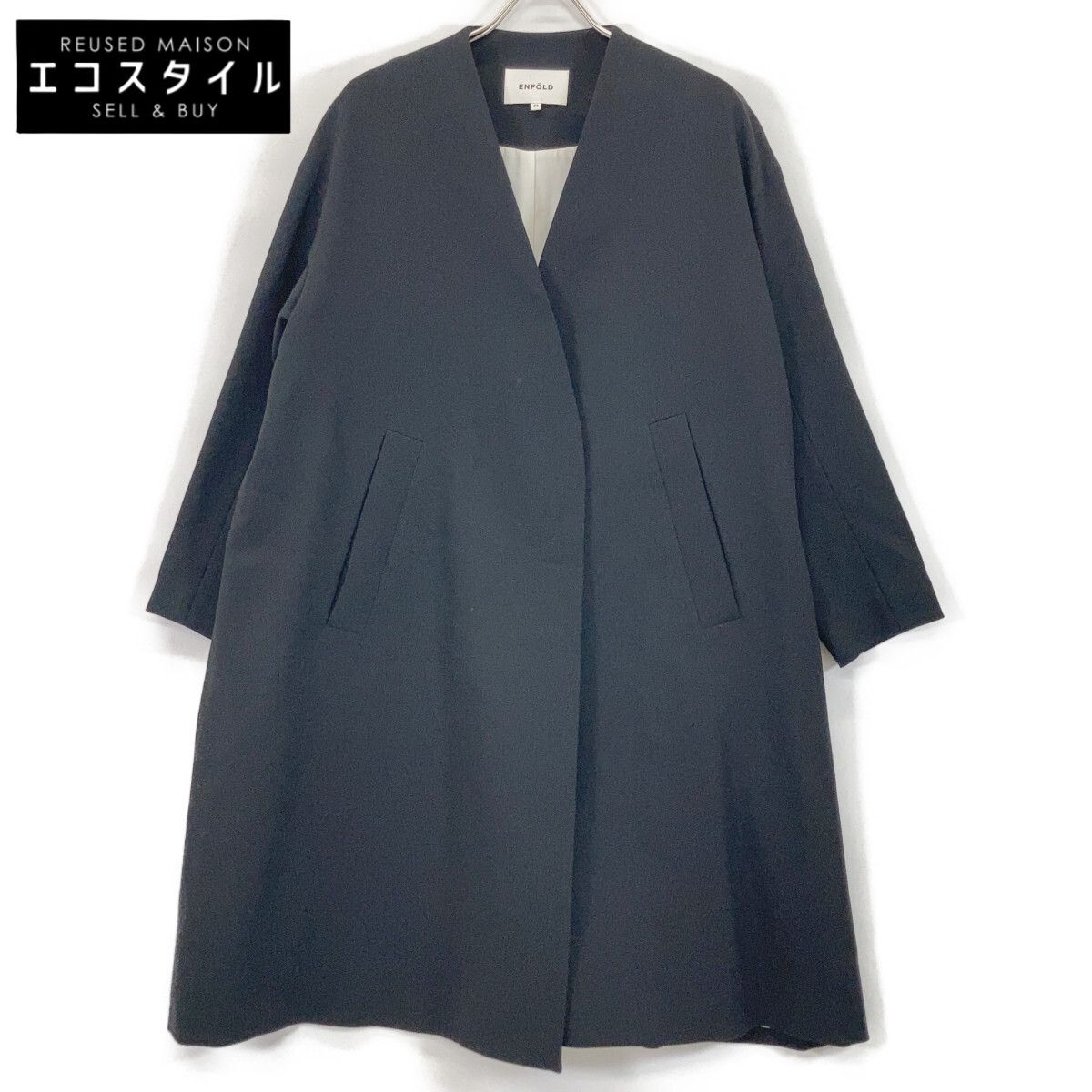 ENFOLD エンフォルド ﾌﾞﾗｯｸ ﾀﾞﾌﾞﾙｸﾛｽﾌﾚｱｺｰﾄ 36 - メルカリ