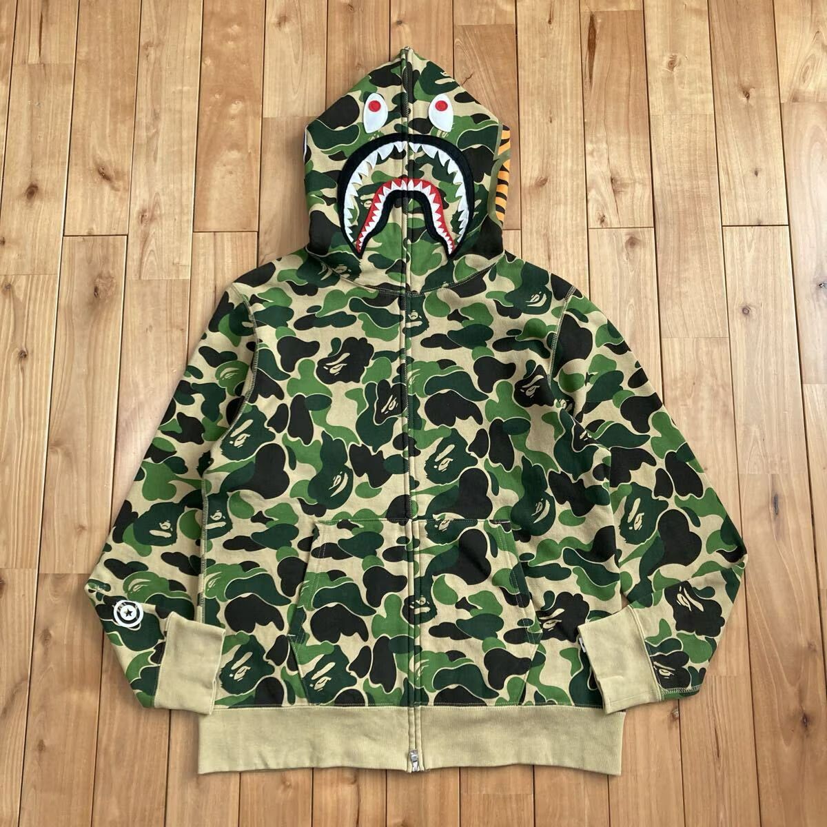 ABC CAMO GREEN シャーク パーカー Lサイズ shark full zip hoodie a