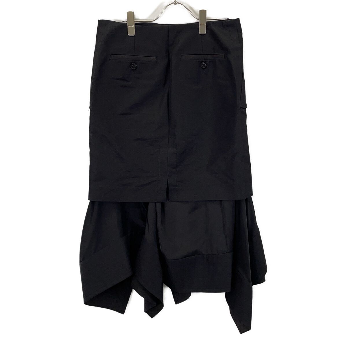 sacai サカイ 21AW 21-05855 ﾌﾞﾗｯｸ Double Breasted Asymmetry Skirt
