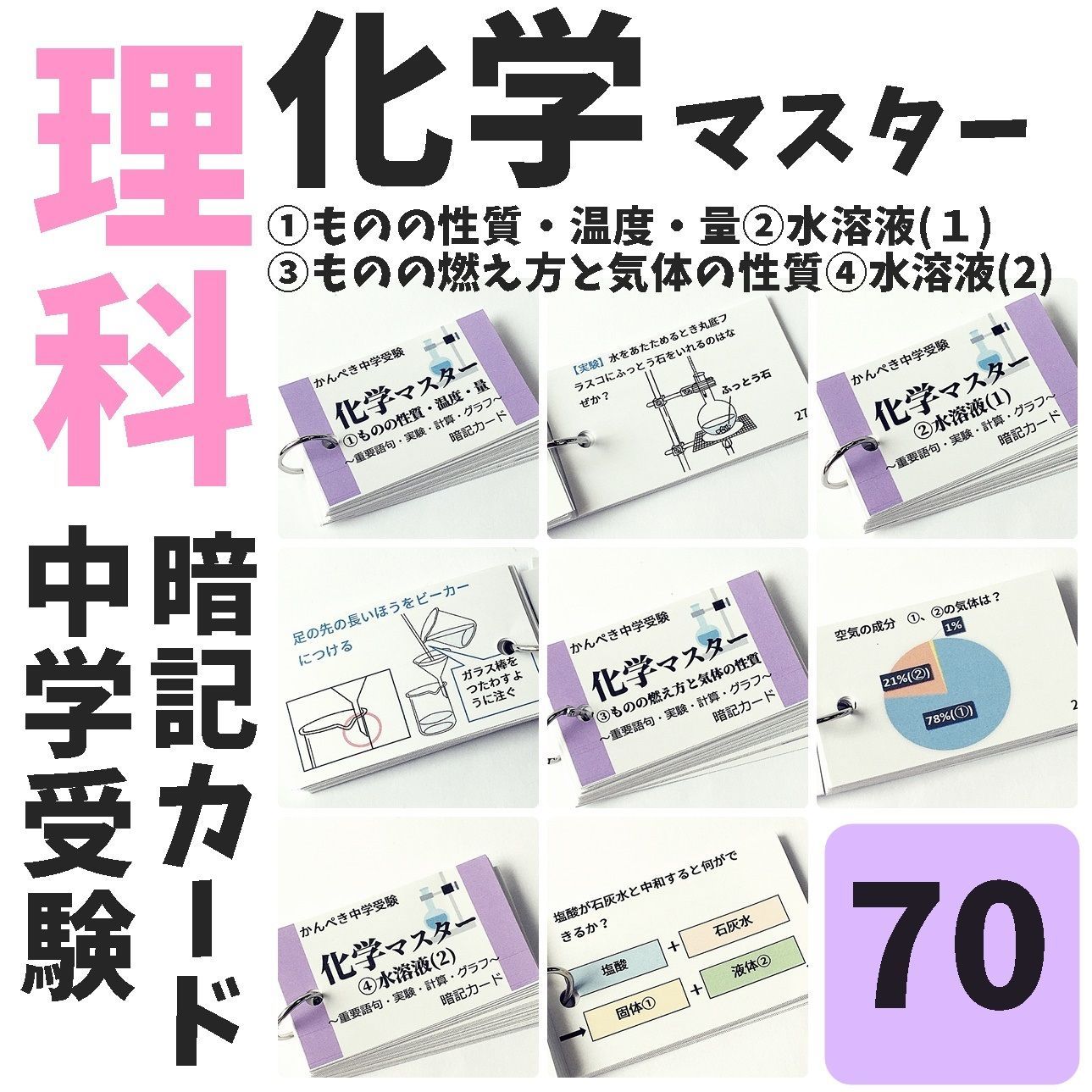 中学受験 国語・算数・理科・社会 カードセット 参考書まとめ売り【100