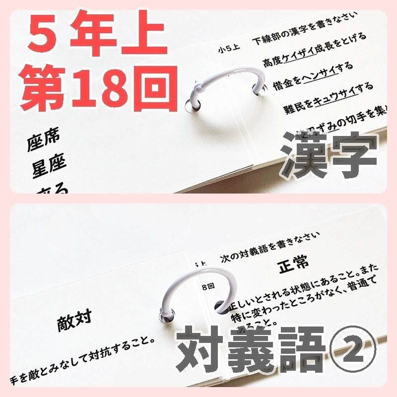 ○中学受験国語【5K3】予習シリーズ 漢字とことば 5年上 第1～19回 組