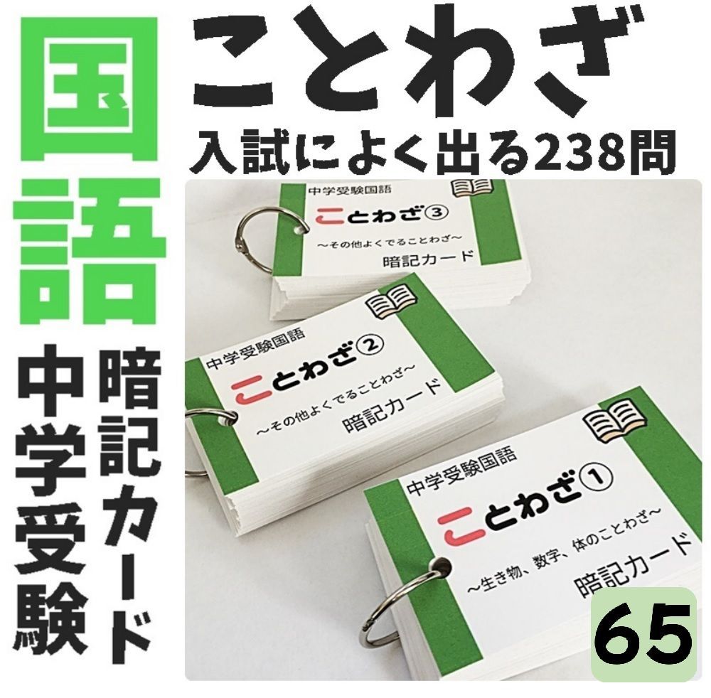 ○【065】中学受験国語 ことわざの暗記カード 中学入試 サピックス