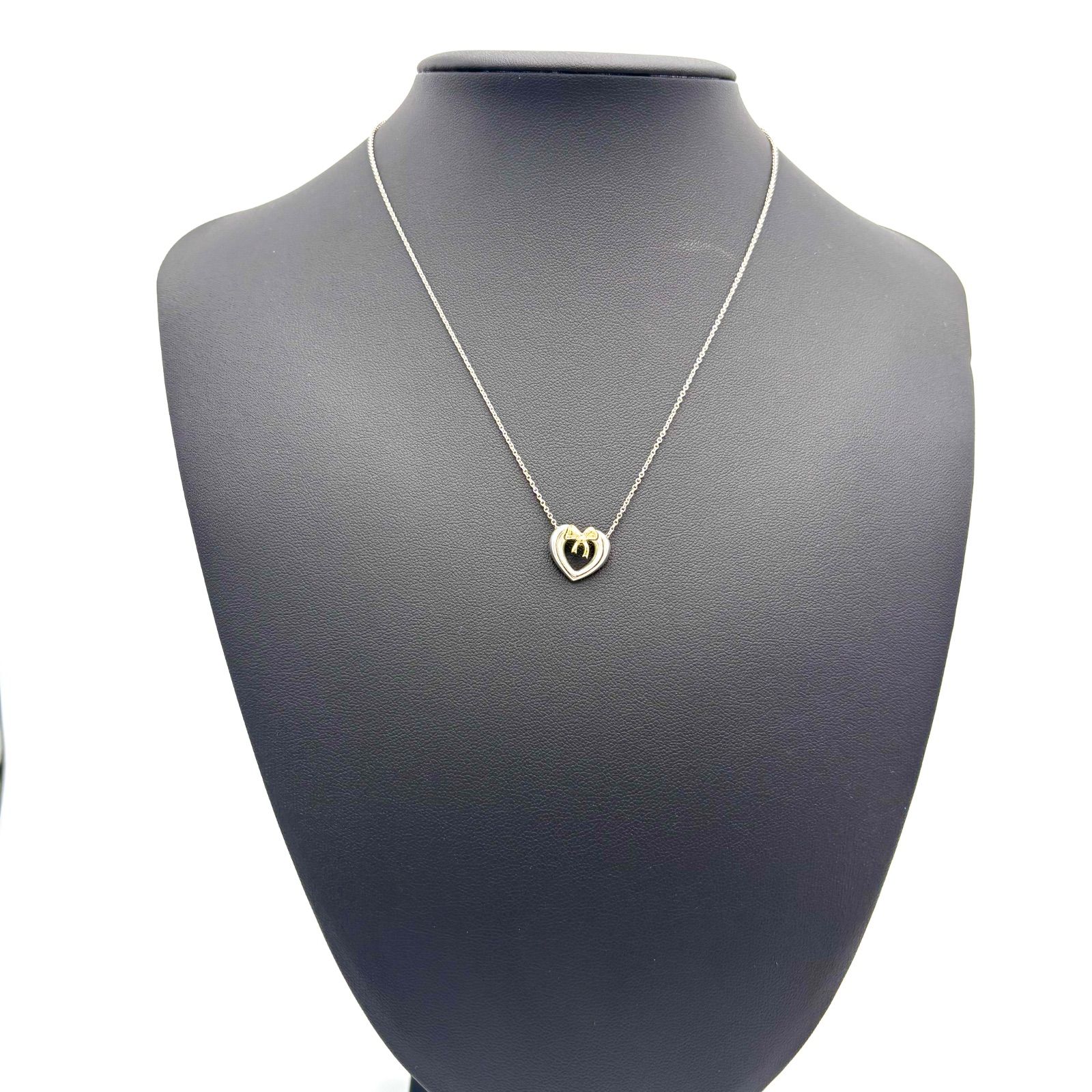Tiffany&Co. ティファニー ハート リボン ネックレス K18YG/925コンビ