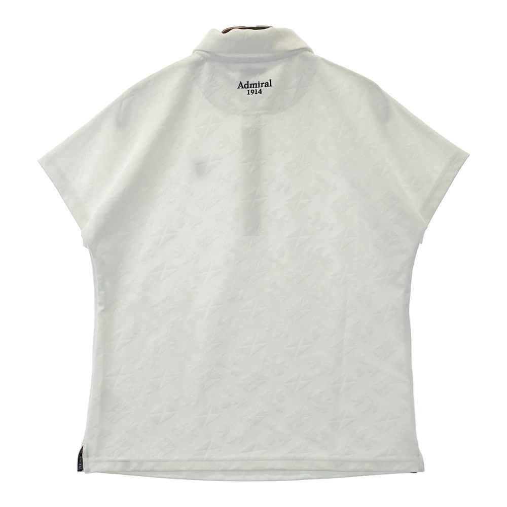 サイズ：L ADMIRAL アドミラル 半袖ポロシャツ ロゴ総柄 ホワイト系