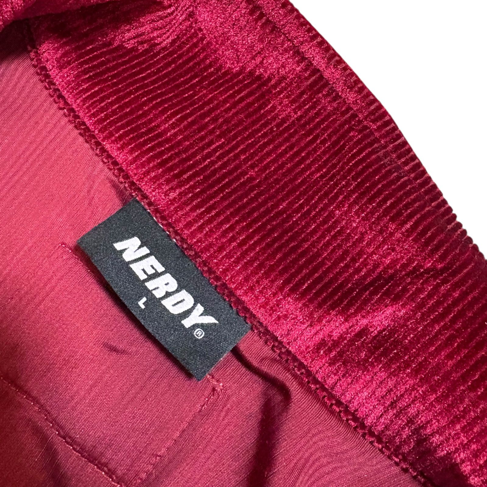 古着 NERDY ノルディ ジャージ トラックジャケット ベロア ボルドー L