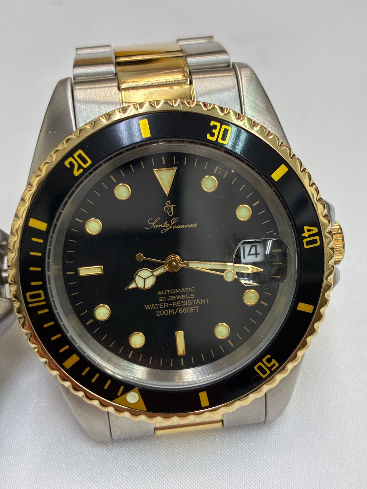 N【中古品】メンズ 稼働品、ジャンク時計 3点まとめ ゴールド 黒文字盤 