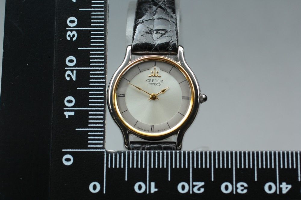 稼働品】SEIKO CREDOR 5A70-0610 18K 18金ゴールドベゼル クオーツ