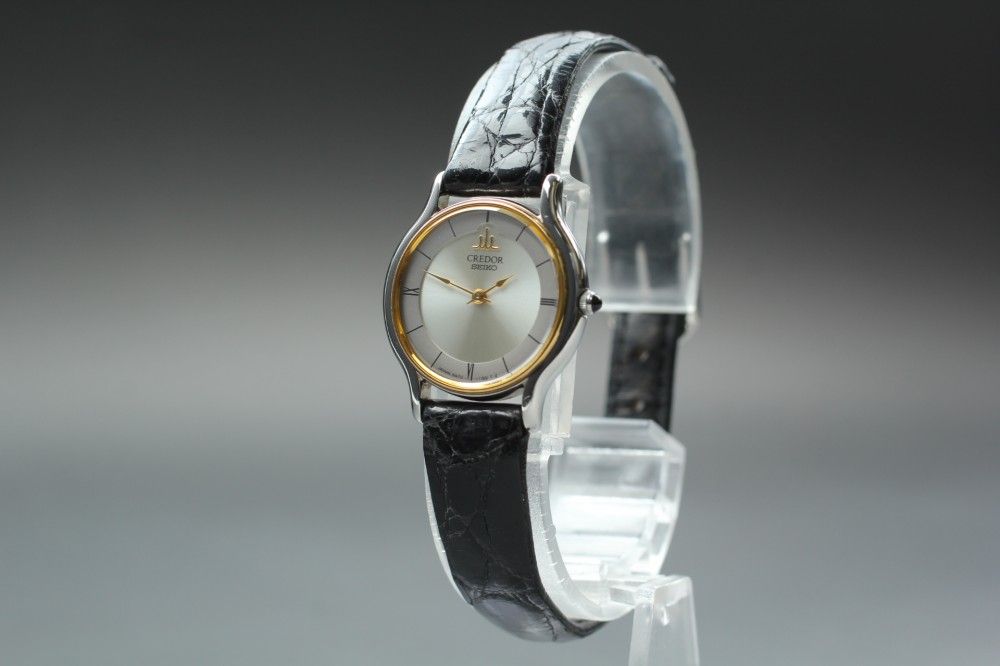 稼働品】SEIKO CREDOR 5A70-0610 18K 18金ゴールドベゼル クオーツ
