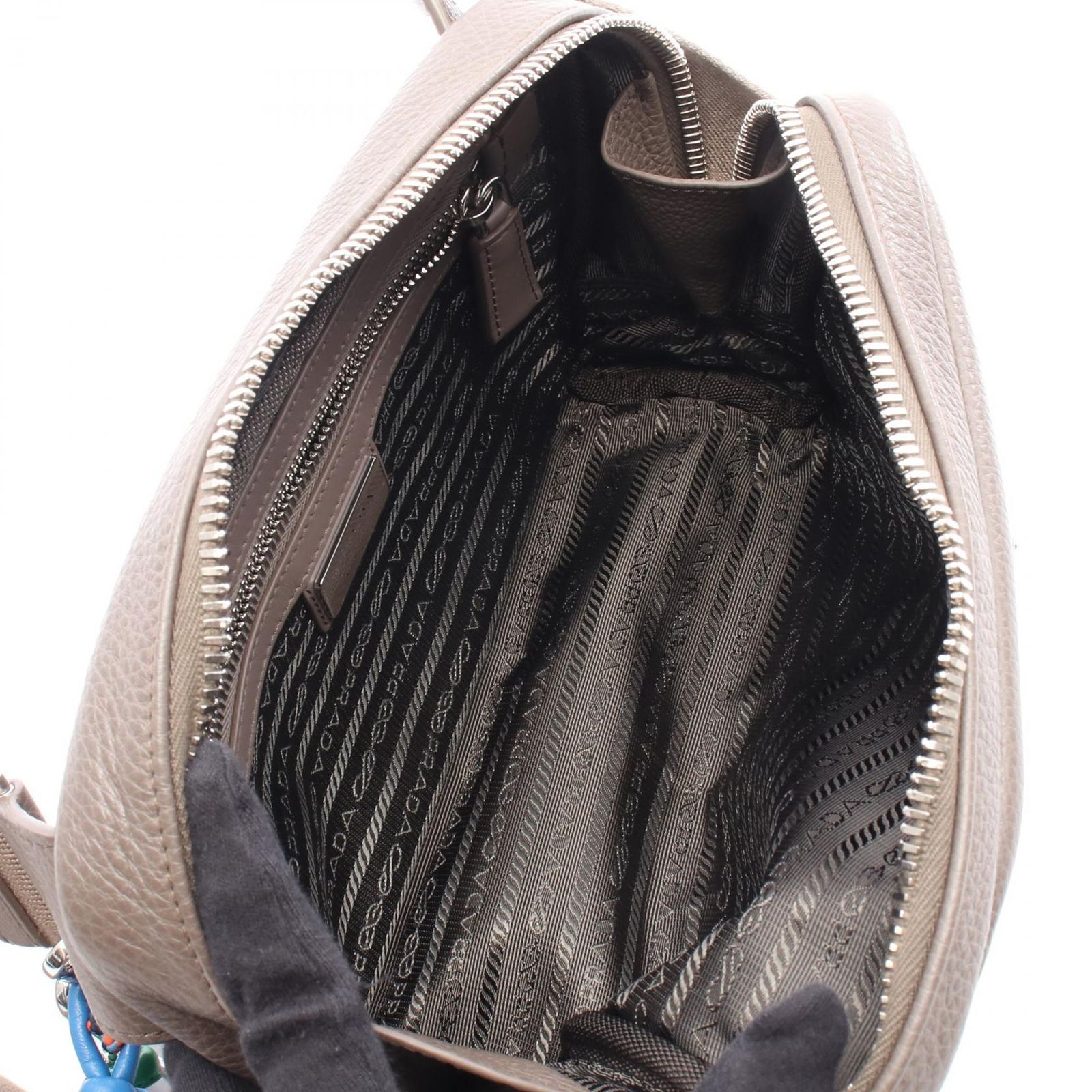 プラダ PRADA ショルダーバッグ VIT.DAINO 2VH181 グレージュ レザー 