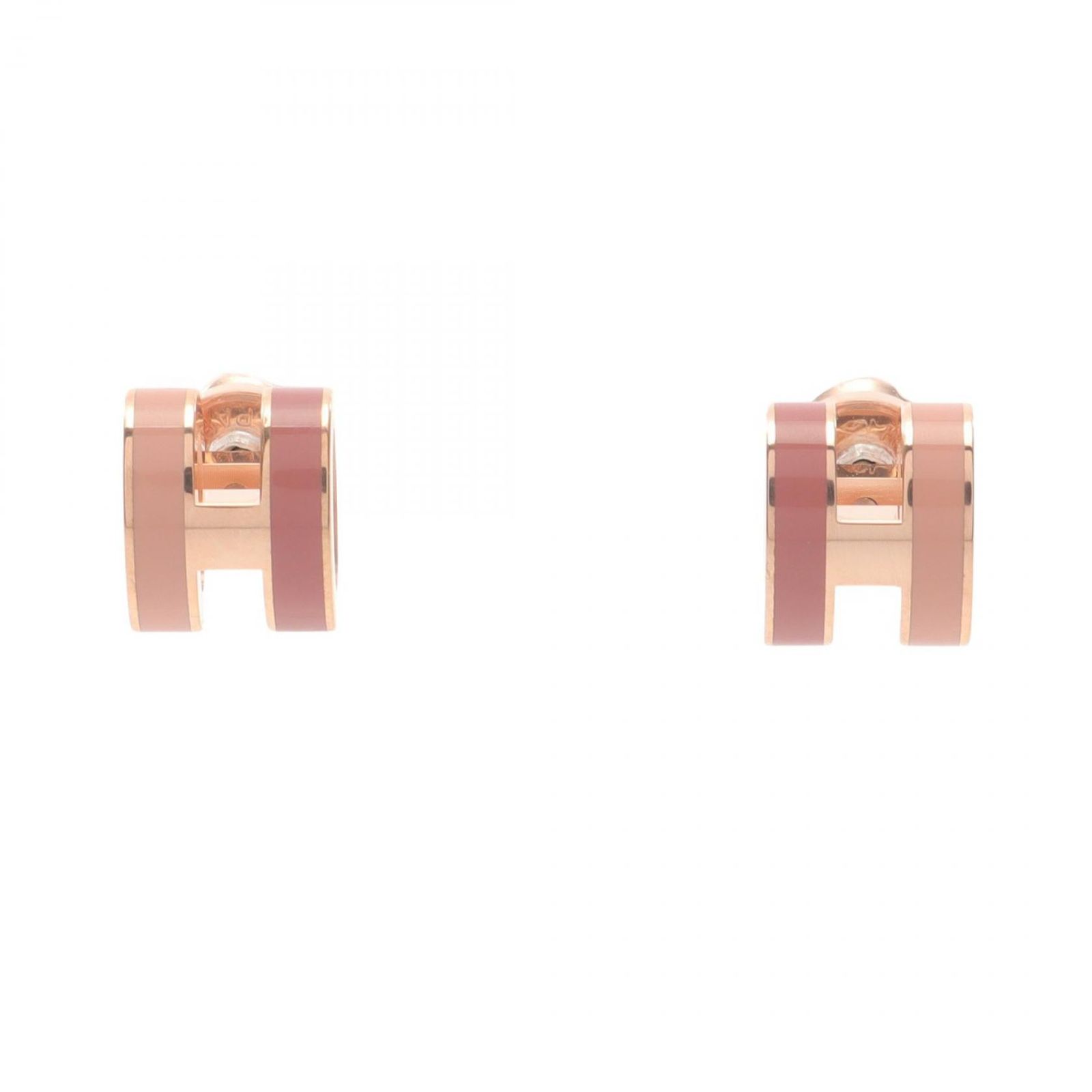 HERMES◇片耳/ミニポップアッシュHピアス/ブルー×ゴールド/レディース 