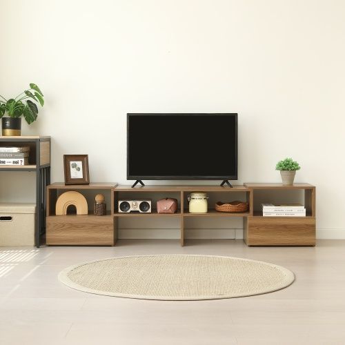 テレビ台 ローボード コーナーテレビ台 伸縮自由 幅93～172cm 高さ38cm