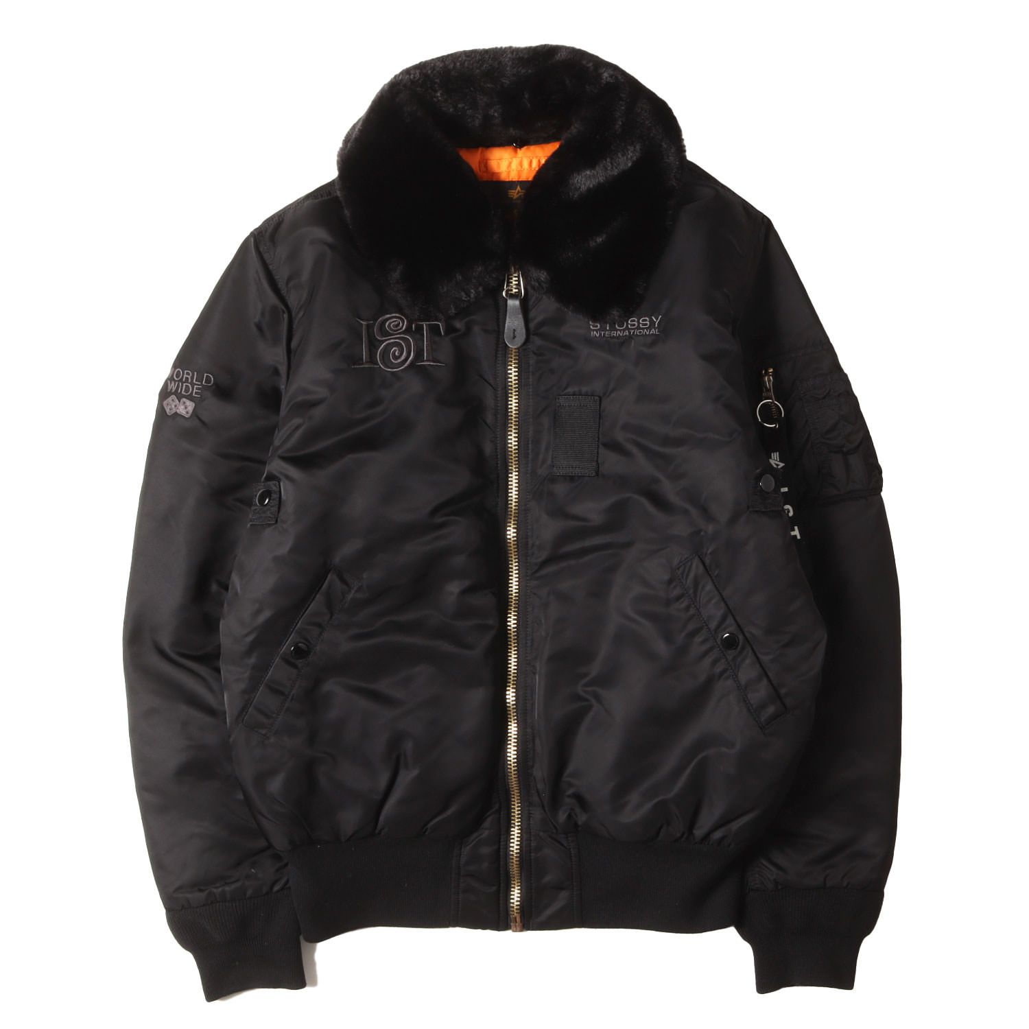 STUSSY ステューシー ジャケット ブラック 黒 サイズ:L | ALPHA B-15
