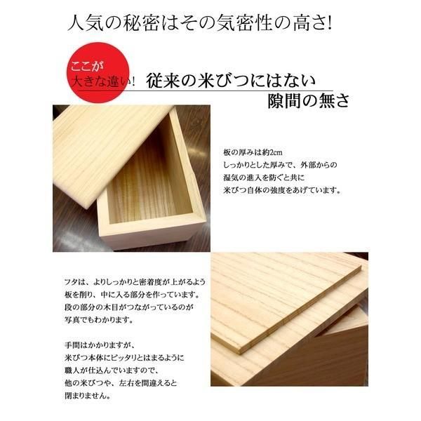 桐製 米びつ/ライスストッカー 〔30kgサイズ〕 1合計量 無地 泉州留河