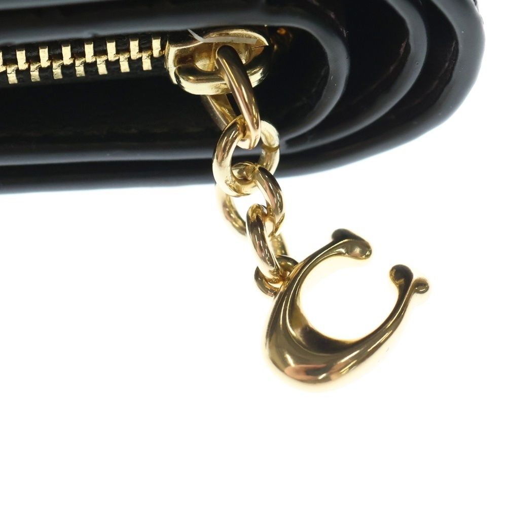COACH (コーチ) ロゴ刻印 クロコ型押し コンパクトレザーウォレット